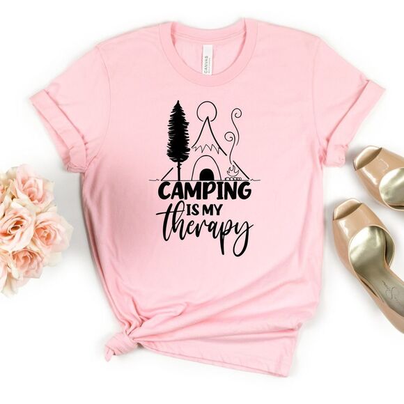 Camping is my Therapy Soft Graphic Tee Shirt - Picture 5 of 10